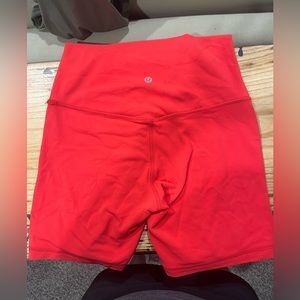 Red lulu biker shorts